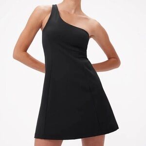 Outdoor Voices black single shoulder mini dress